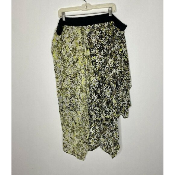 Lane Bryant Skirt Womens Plus 26 / 28 elastic waist Green Brown Sheer Layered - Picture 1 of 7